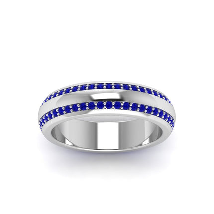 Beveled Edge Matte Eternity Mens Engagement Ring