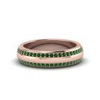 14K Rose Gold / Green Emerald / Lab Grown