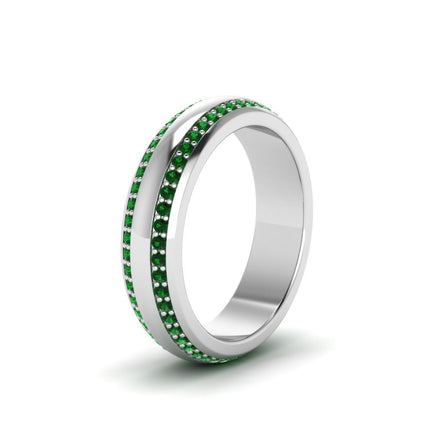 Beveled Edge Matte Eternity Mens Engagement Ring