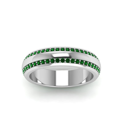 Beveled Edge Matte Eternity Mens Engagement Ring