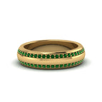 14K Yellow Gold / Green Emerald / Lab Grown