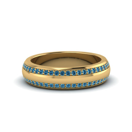 Beveled Edge Matte Eternity Mens Engagement Ring