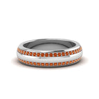 14K White Gold / Orange Sapphire / Lab Grown
