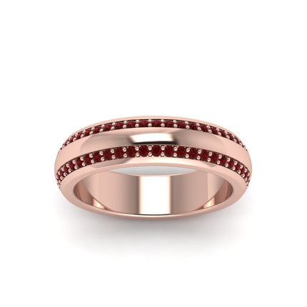 Beveled Edge Matte Eternity Mens Engagement Ring