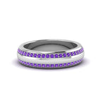14K White Gold / Purple Amethyst / Lab Grown