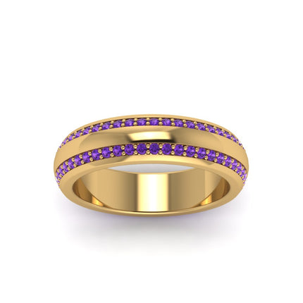 Beveled Edge Matte Eternity Mens Engagement Ring