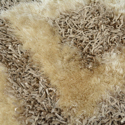 DaDa Bedding Shaggy Soft Viscose Champagne Brown Geometric Diamond Large Area Carpet Rug