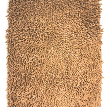DaDa Bedding Coffee Brown Shaggy Soft Chenille Noodle Carpet Rug Bath Mat