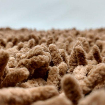 DaDa Bedding Coffee Brown Shaggy Soft Chenille Noodle Carpet Rug Bath Mat