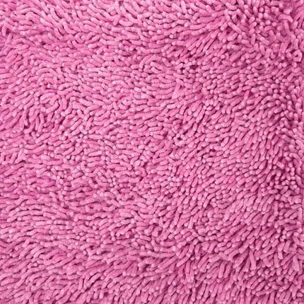 DaDa Bedding Fuchsia Magenta Pink Shaggy Soft Chenille Noodle Carpet Rug Bath Mat