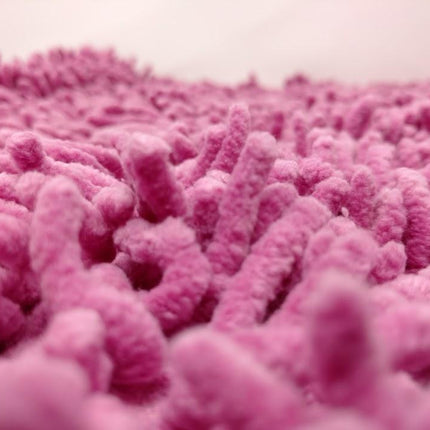 DaDa Bedding Fuchsia Magenta Pink Shaggy Soft Chenille Noodle Carpet Rug Bath Mat