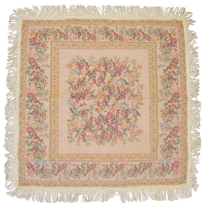 DaDa Bedding Wildflower Wonderland Floral Golden Beige Tan Square Dining Table Cloth (3100)