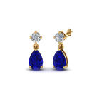 14k Yellow Gold / Blue Sapphire / Lab Grown