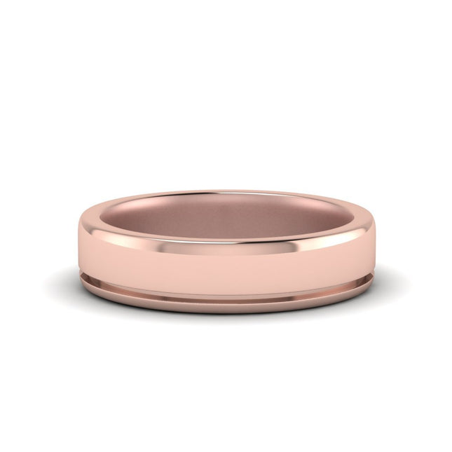 Satin Inlay Wedding Rings