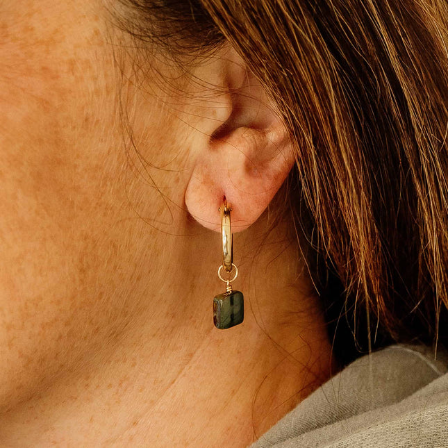 Sea Glass Hoop Charms