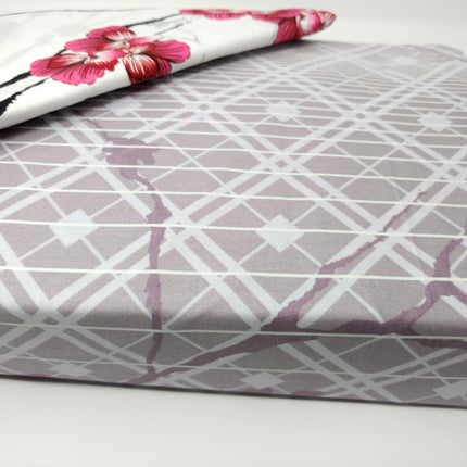 DaDa Bedding Floral Cherry Blossoms Red Purple Fitted Sheet & Pillow Cases Set (FTS8318)