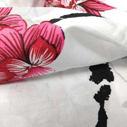 DaDa Bedding Floral Cherry Blossoms Red Purple Fitted Sheet & Pillow Cases Set (FTS8318)