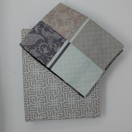 DaDa Bedding Grey Floral Paisley Fitted & Flat Sheet w/ Pillow Cases Set (FSFS8222)