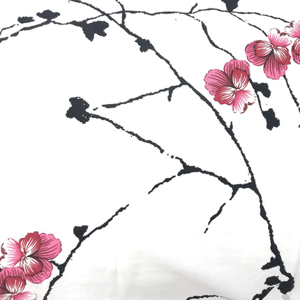 DaDa Bedding Floral Cherry Blossoms Red Purple Fitted Sheet & Pillow Cases Set (FTS8318)