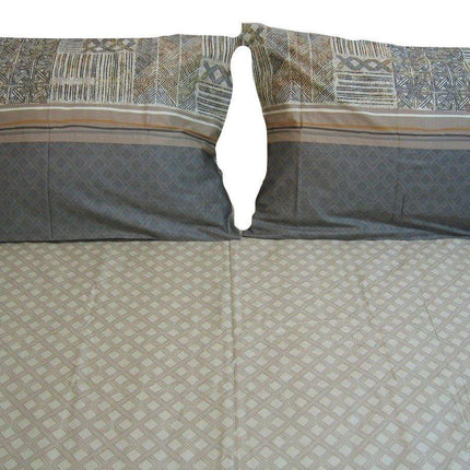 DaDa Bedding Geometric Striped Multi-Color Flat Sheet & Pillow Cases Set (FS8279)