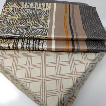 DaDa Bedding Geometric Striped Multi-Color Flat Sheet & Pillow Cases Set (FS8279)