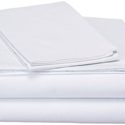 DaDa Bedding White Flat Sheet & Pillow Cases Set (FS098765)