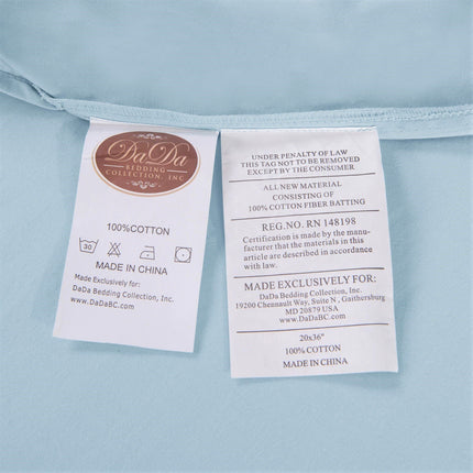DaDa Bedding Soothing SeaFoam Sky Blue Cotton Fitted Bed Sheet w/Pillow Cases (JHW604)