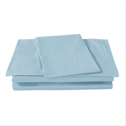 DaDa Bedding Soothing SeaFoam Sky Blue Cotton Fitted Bed Sheet w/Pillow Cases (JHW604)