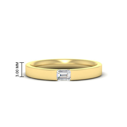 Single Emerald Mens Wedding Band