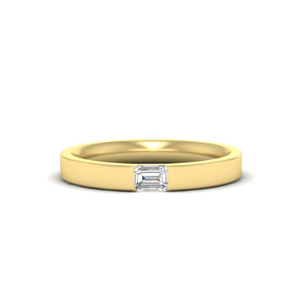 Single Emerald Mens Wedding Band