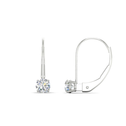 Small Round Diamond Studs Lever Back Earring