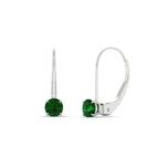 14K White Gold / Green Emerald / Lab Grown