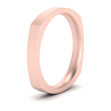 4 mm Square Comfort Fit Mens Wedding Band