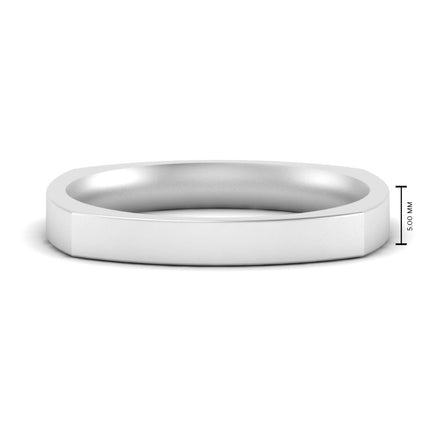 4 mm Square Comfort Fit Mens Wedding Band