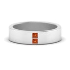 14k White Gold / Orange Sapphire / Lab Grown