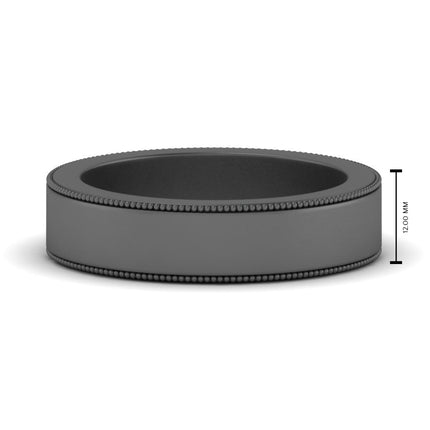 Flat Milgrain Mens Wedding Band
