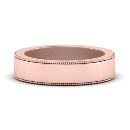 Flat Milgrain Mens Wedding Band