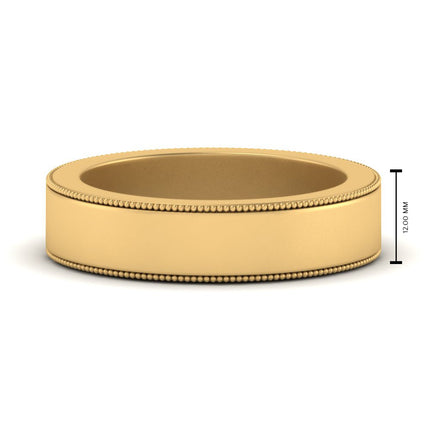 Flat Milgrain Mens Wedding Band