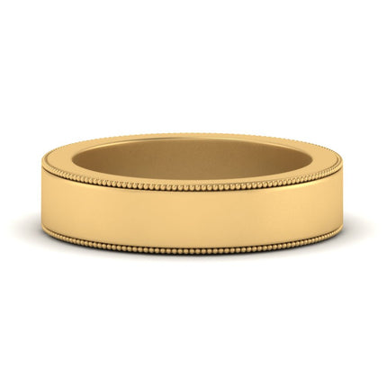 Flat Milgrain Mens Wedding Band
