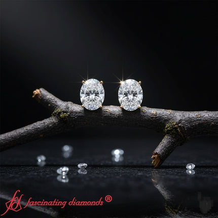 Stud Earring Basket Oval Shaped