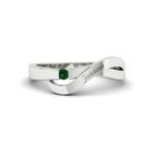 14k White Gold / Green Emerald / Lab Grown