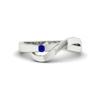 14k White Gold / Blue Sapphire / Lab Grown