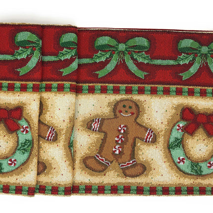 DaDa Bedding Set of 8 Pieces Gingerbread Sweets Holiday Table Tapestry - 4 Placemats, 2 Table Runners, 2 Throw Pillow Covers (12917)