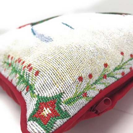 DaDa Bedding Set of 8 Pieces Magical Snowman Holiday Table Tapestry - 4 Placemats, 2 Table Runners, 2 Throw Pillow Covers (9733)