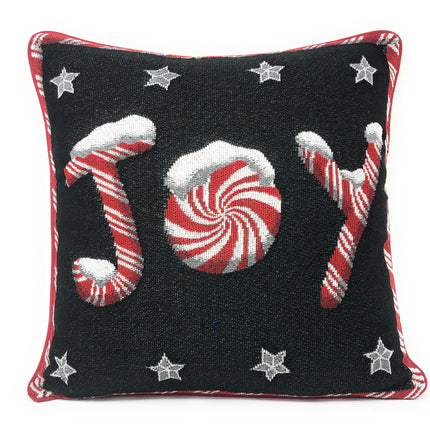 DaDa Bedding Set of 8 Pieces Peppermint Joy Holiday Table Tapestry - 4 Placemats, 2 Table Runners, 2 Throw Pillow Covers (12904)