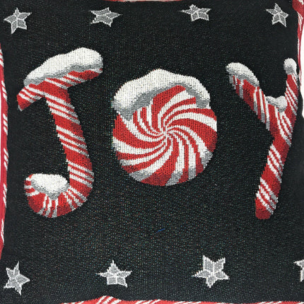 DaDa Bedding Set of 8 Pieces Peppermint Joy Holiday Table Tapestry - 4 Placemats, 2 Table Runners, 2 Throw Pillow Covers (12904)