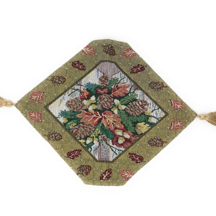 DaDa Bedding Rustic Floral Bouquet Lights Holiday Tapestry Dining Table Runner (6068)