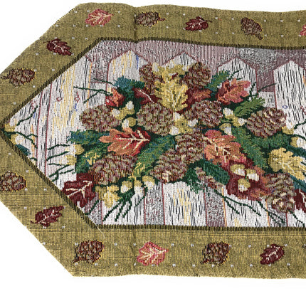 DaDa Bedding Rustic Floral Bouquet Lights Holiday Tapestry Dining Table Runner (6068)