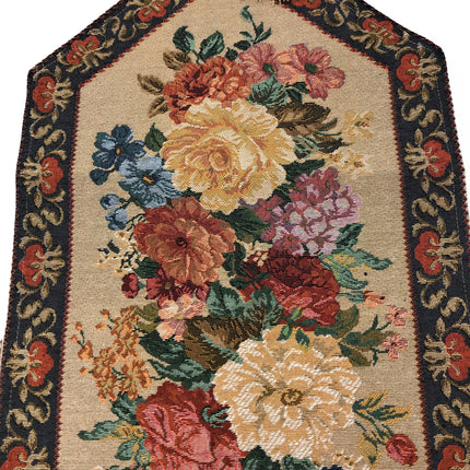 DaDa Bedding Set of 3-Pieces - Breath of Spring Floral Beige Woven Dining Tapestry Table Runners (3089)