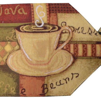 DaDa Bedding Smell of Coffee Cup Latte Java Brown Tapestry Table Runner Cloth (9912)